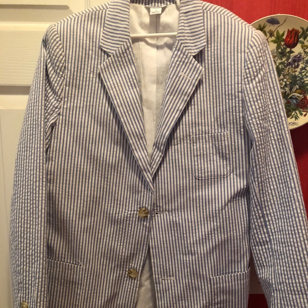 Hartstrings Blue Seersucker boys jacket